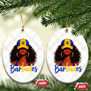 Bajan Girl Ceramic Ornament Barbados Flag Caribbean Heritage Pride Graphic Gift TS10 Print Your Wear