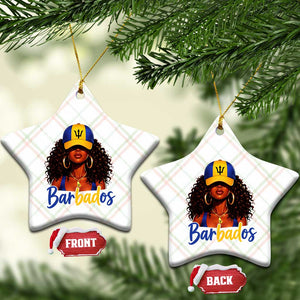 Bajan Girl Ceramic Ornament Barbados Flag Caribbean Heritage Pride Graphic Gift TS10 Print Your Wear