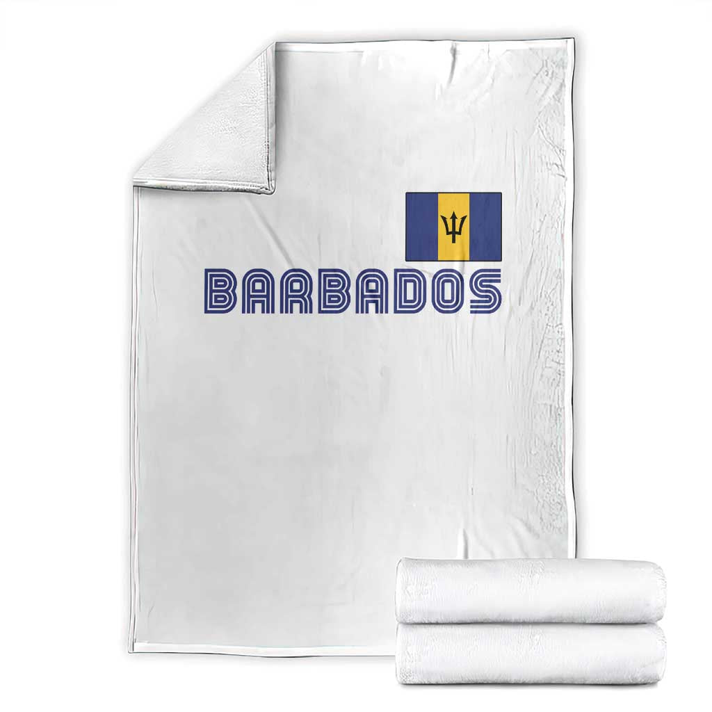 Retro Barbados Throw Blanket Vintage Barbadian Souvenir Caribbean Island Pride Heritage Gift TS10 White Print Your Wear