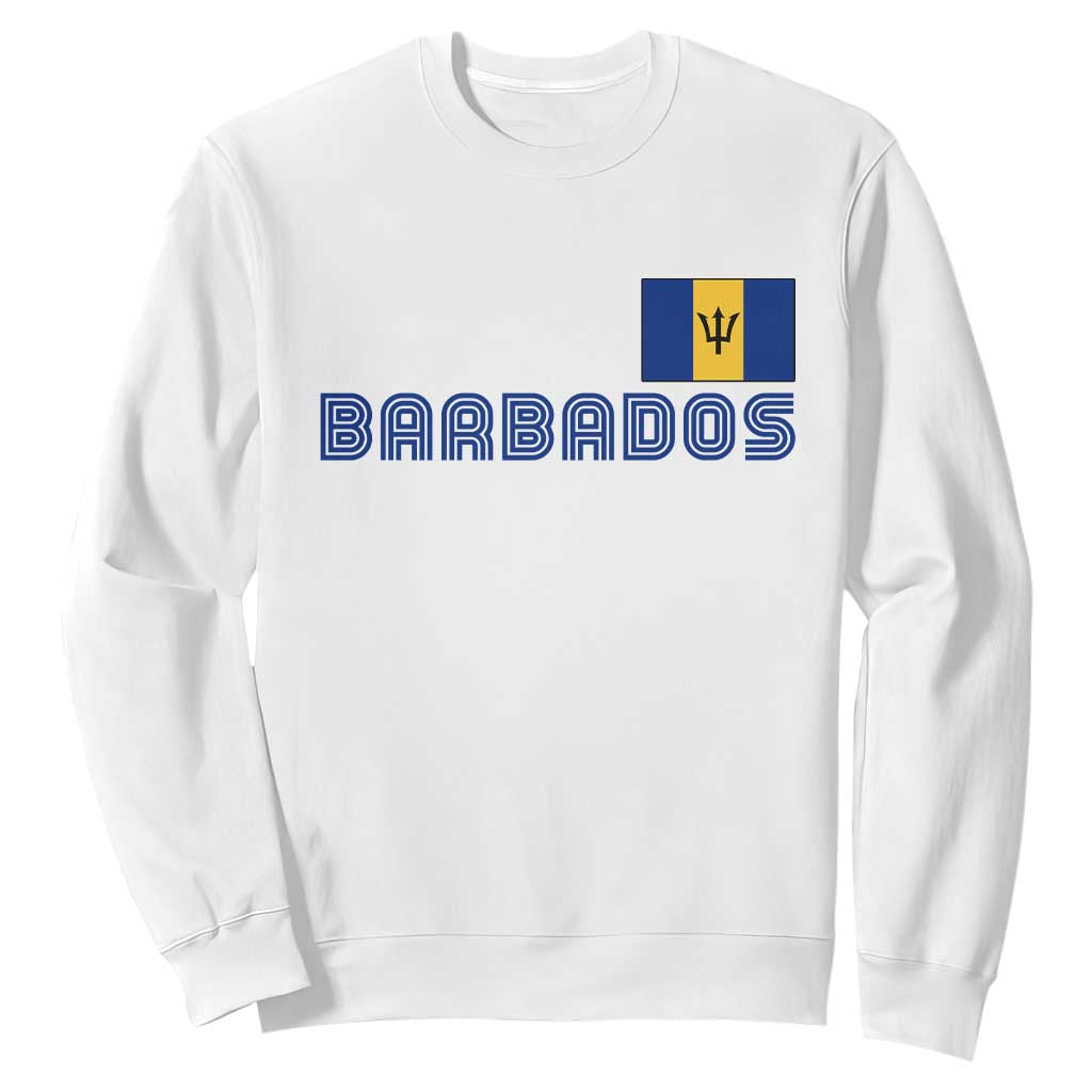 Retro Barbados Sweatshirt Vintage Barbadian Souvenir Caribbean Island Pride Heritage Gift TS10 White Print Your Wear