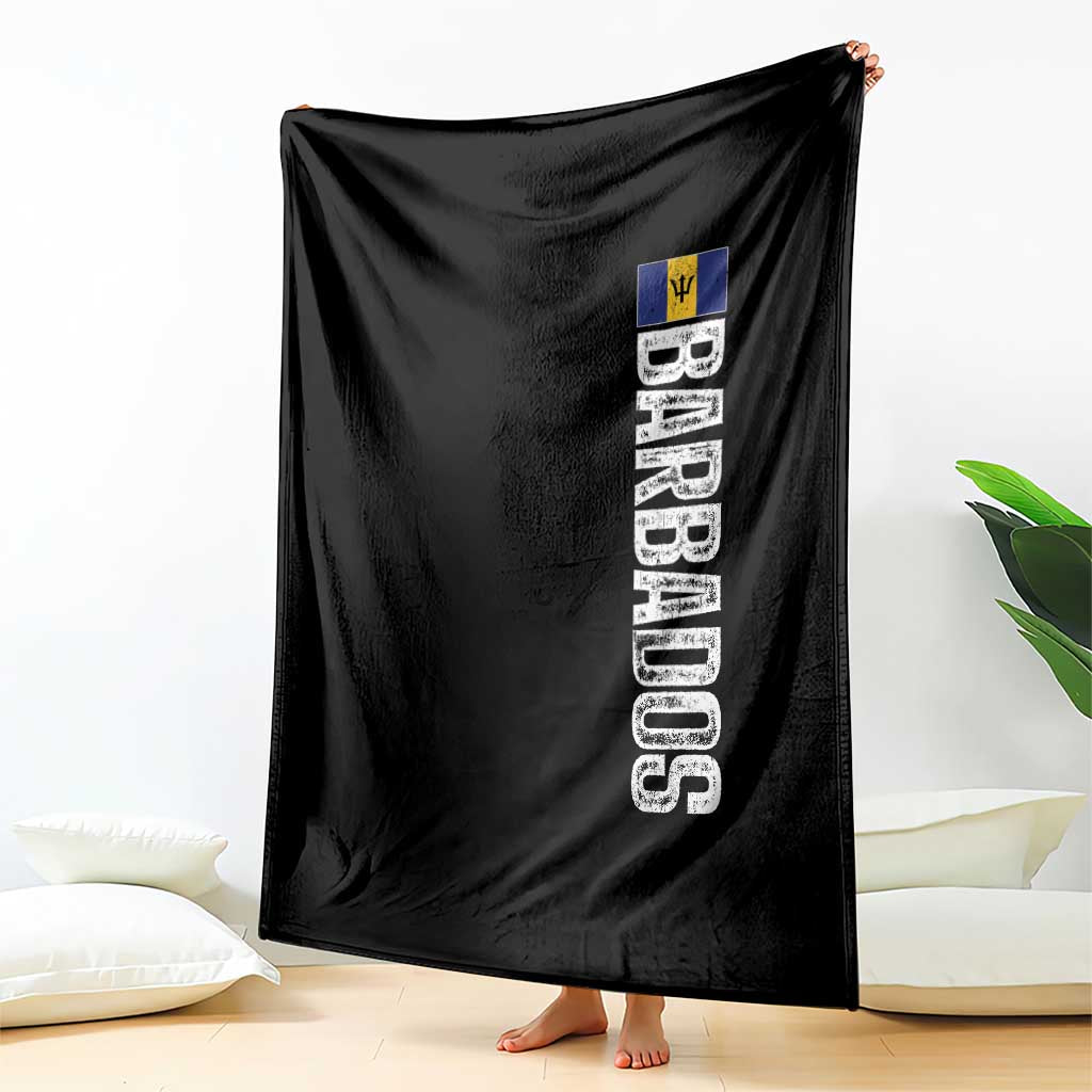 Barbados Flag Throw Blanket Distressed Vertical Typography Caribbean Island Pride Heritage Gift TS10 Print Your Wear