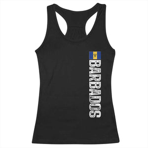 Barbados Flag Racerback Tank Top Distressed Vertical Typography Caribbean Island Pride Heritage Gift TS10 Black Print Your Wear