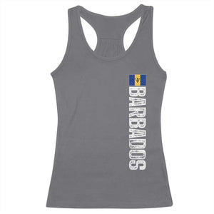 Barbados Flag Racerback Tank Top Distressed Vertical Typography Caribbean Island Pride Heritage Gift TS10 Charcoal Print Your Wear