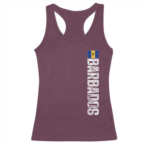 Barbados Flag Racerback Tank Top Distressed Vertical Typography Caribbean Island Pride Heritage Gift TS10 Maroon Print Your Wear