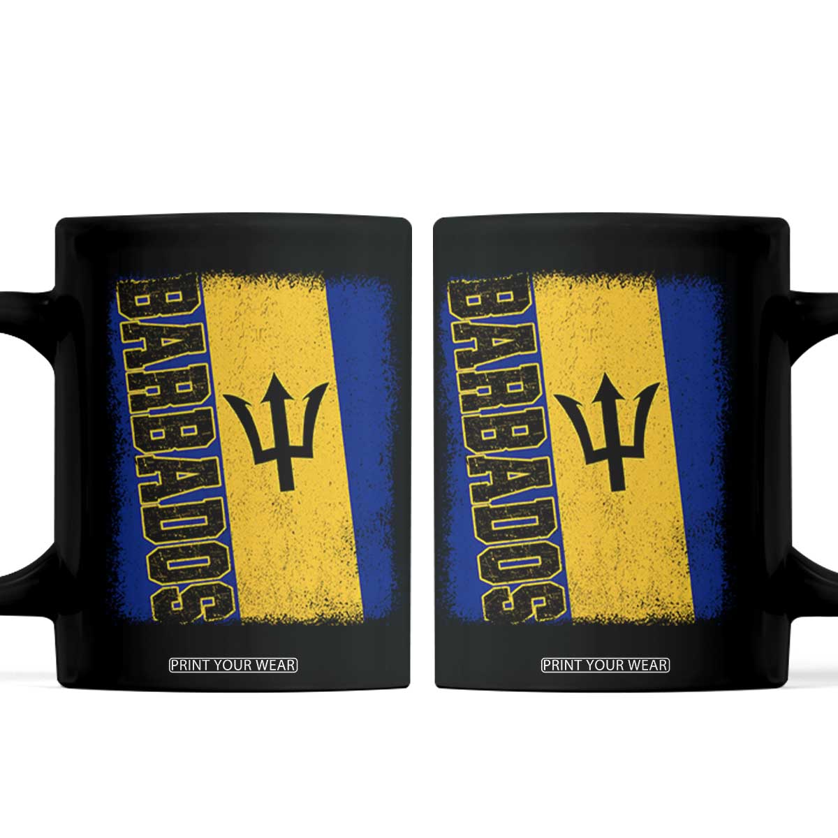Vintage Barbados Flag Coffee Mug Distressed Patriotic Caribbean Island Barbadian Pride Heritage Gift TS10 Black Print Your Wear