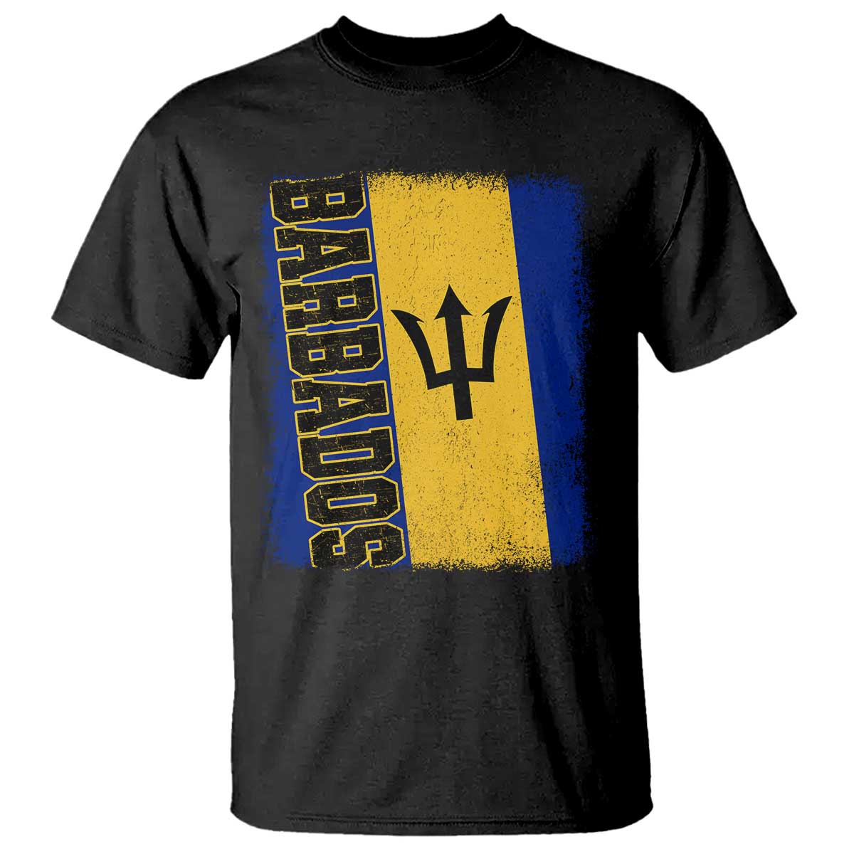 Vintage Barbados Flag T Shirt Distressed Patriotic Caribbean Island Barbadian Pride Heritage Gift TS10 Black Print Your Wear