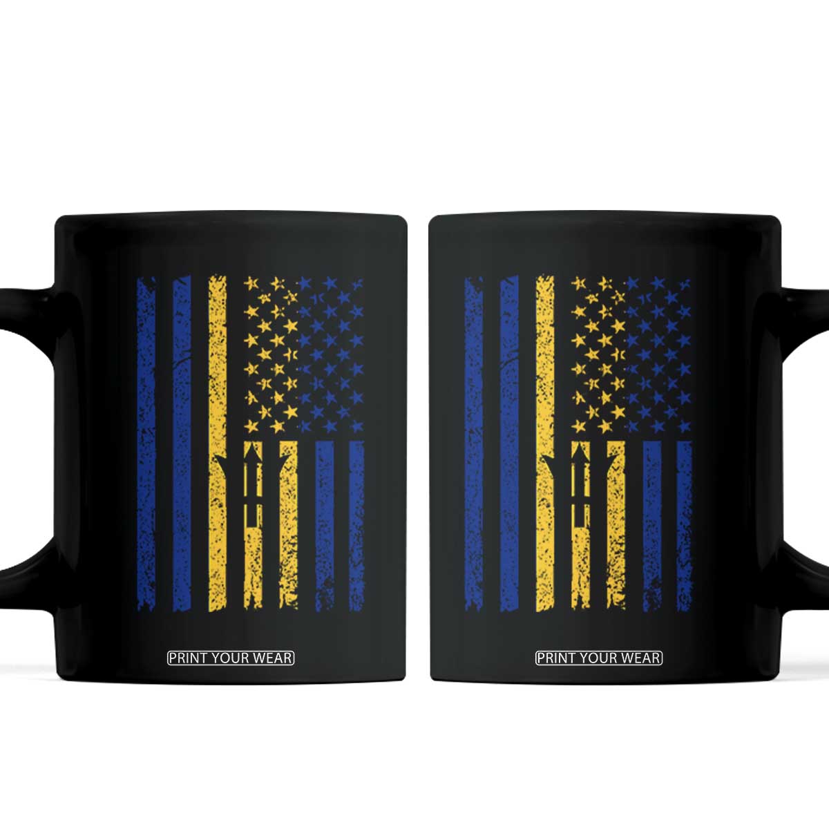 Barbados American Flag Coffee Mug Distressed Barbadian Pride Patriotic Heritage Gift TS10 Black Print Your Wear