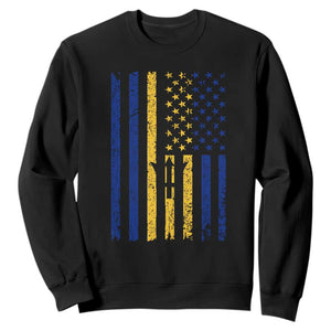 Barbados American Flag Sweatshirt Distressed Barbadian Pride Patriotic Heritage Gift TS10 Black Print Your Wear