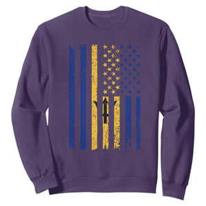 Barbados American Flag Sweatshirt Distressed Barbadian Pride Patriotic Heritage Gift TS10 Purple Print Your Wear