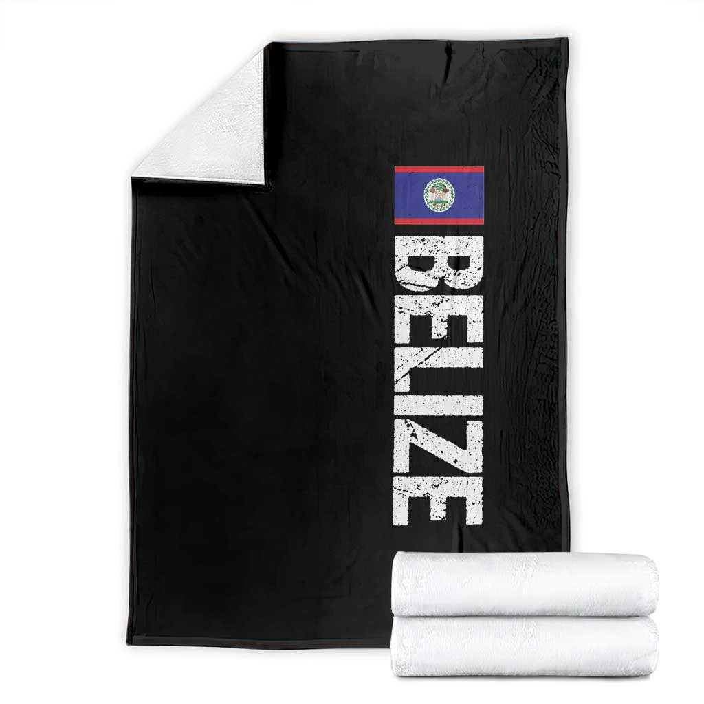 Belize Flag Throw Blanket Distressed Central American Pride Heritage Gift TS10 Black Print Your Wear