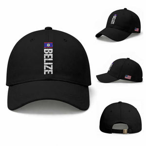 Belize Flag Baseball Cap Distressed Central American Pride Heritage Gift TS10 Baseball Cap Universal Fit Black Print Your Wear