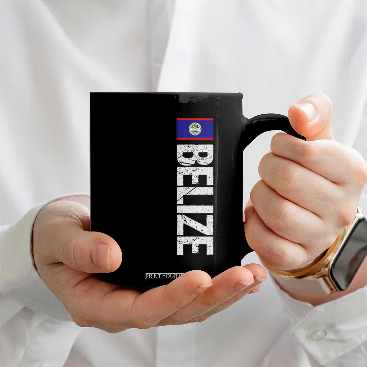Belize Flag Coffee Mug Distressed Central American Pride Heritage Gift TS10 Print Your Wear