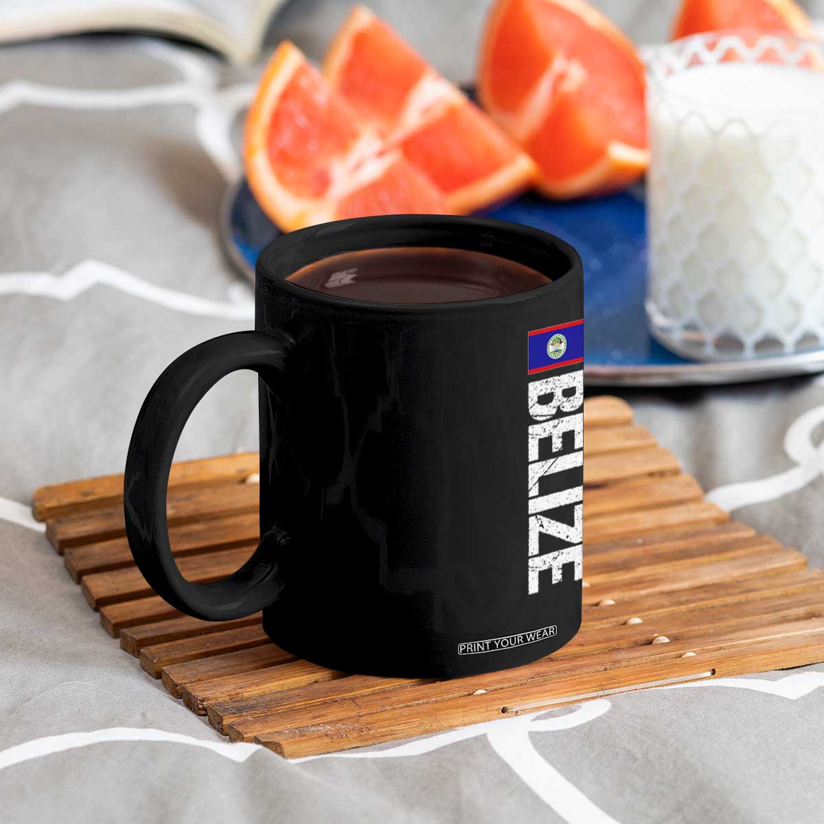 Belize Flag Coffee Mug Distressed Central American Pride Heritage Gift TS10 Print Your Wear