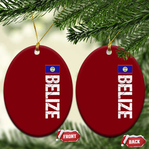 Belize Flag Ceramic Ornament Distressed Central American Pride Heritage Gift TS10 Print Your Wear