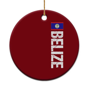 Belize Flag Ceramic Ornament Distressed Central American Pride Heritage Gift TS10 1pc Red Print Your Wear