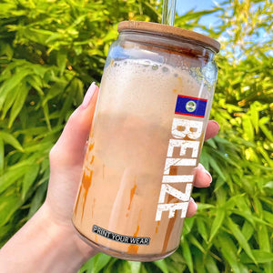 Belize Flag Glass Can Distressed Central American Pride Heritage Gift TS10 Black Print Your Wear