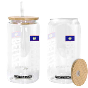 Belize Flag Glass Can Distressed Central American Pride Heritage Gift TS10 Print Your Wear
