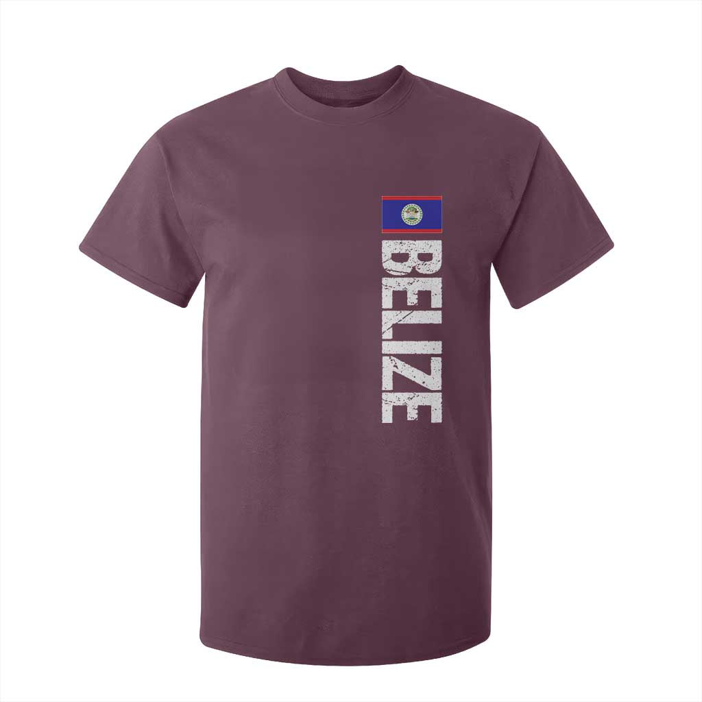 Belize Flag T Shirt For Kid Distressed Central American Pride Heritage Gift TS10 Maroon Print Your Wear