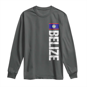 Belize Flag Long Sleeve Shirt Distressed Central American Pride Heritage Gift TS10 Dark Heather Print Your Wear