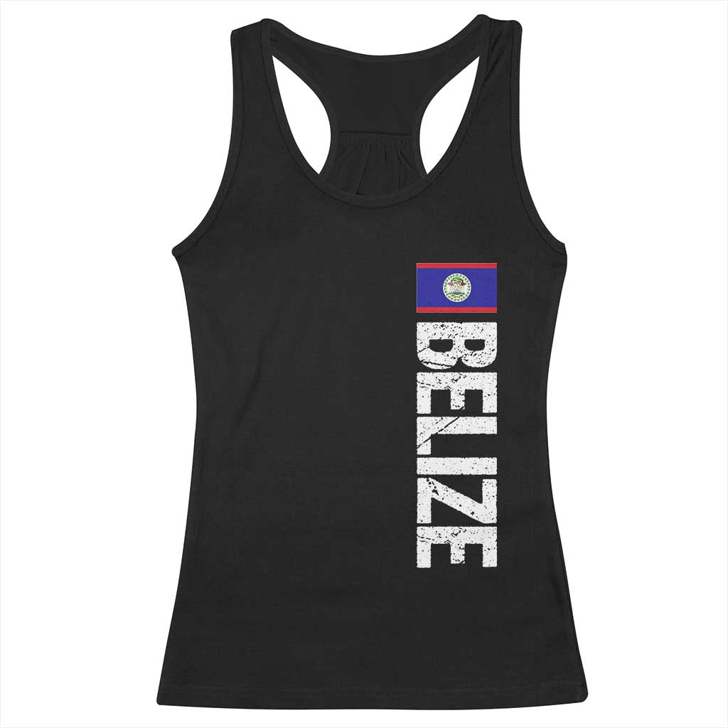 Belize Flag Racerback Tank Top Distressed Central American Pride Heritage Gift TS10 Black Print Your Wear