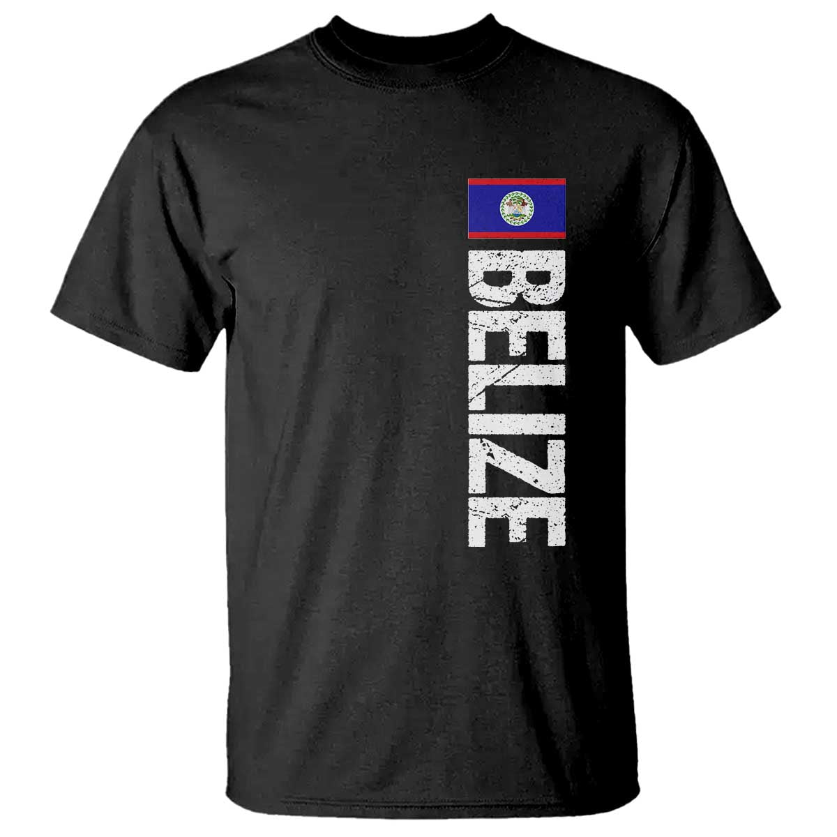 Belize Flag T Shirt Distressed Central American Pride Heritage Gift TS10 Black Print Your Wear