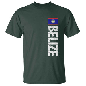 Belize Flag T Shirt Distressed Central American Pride Heritage Gift TS10 Dark Forest Green Print Your Wear