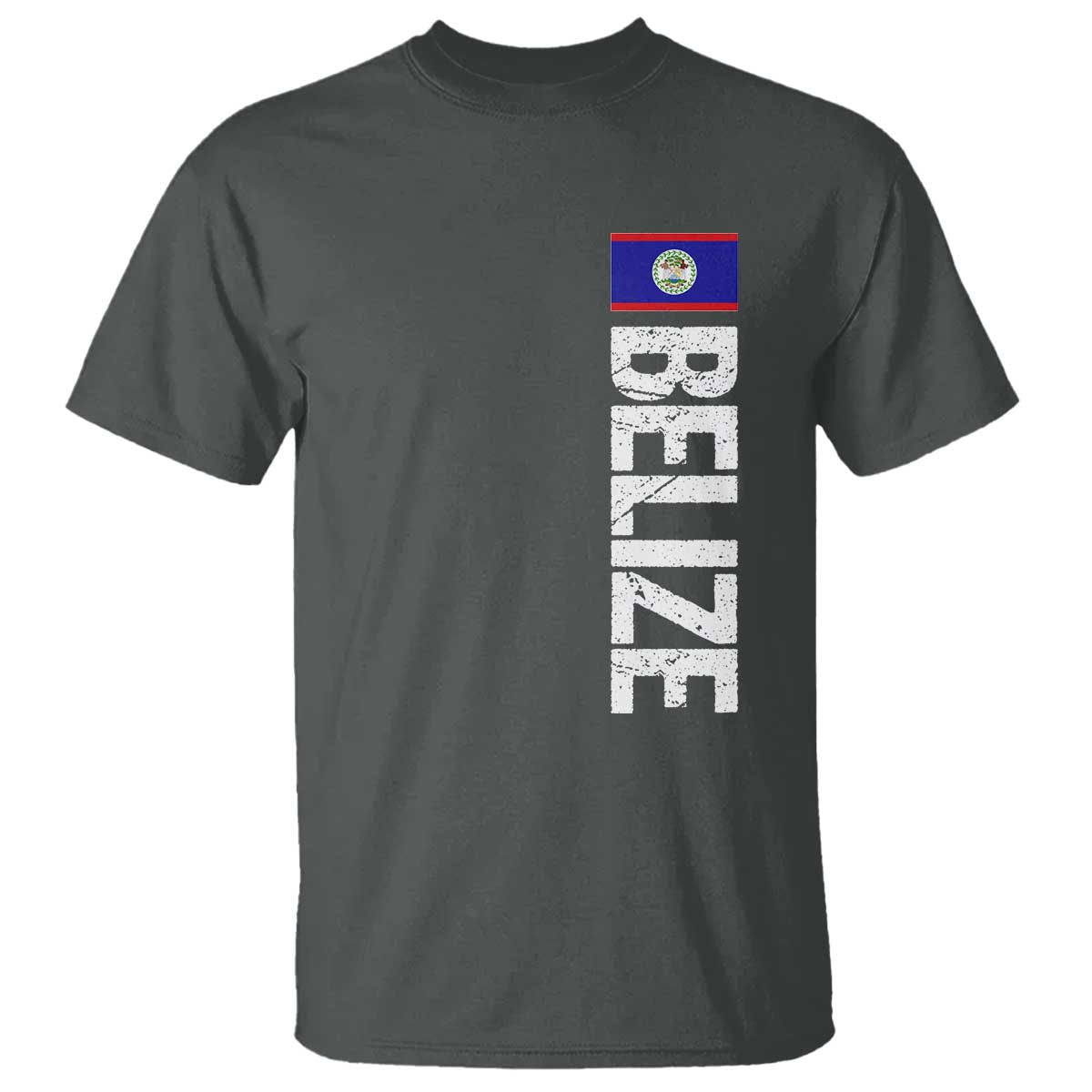 Belize Flag T Shirt Distressed Central American Pride Heritage Gift TS10 Dark Heather Print Your Wear