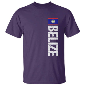 Belize Flag T Shirt Distressed Central American Pride Heritage Gift TS10 Purple Print Your Wear