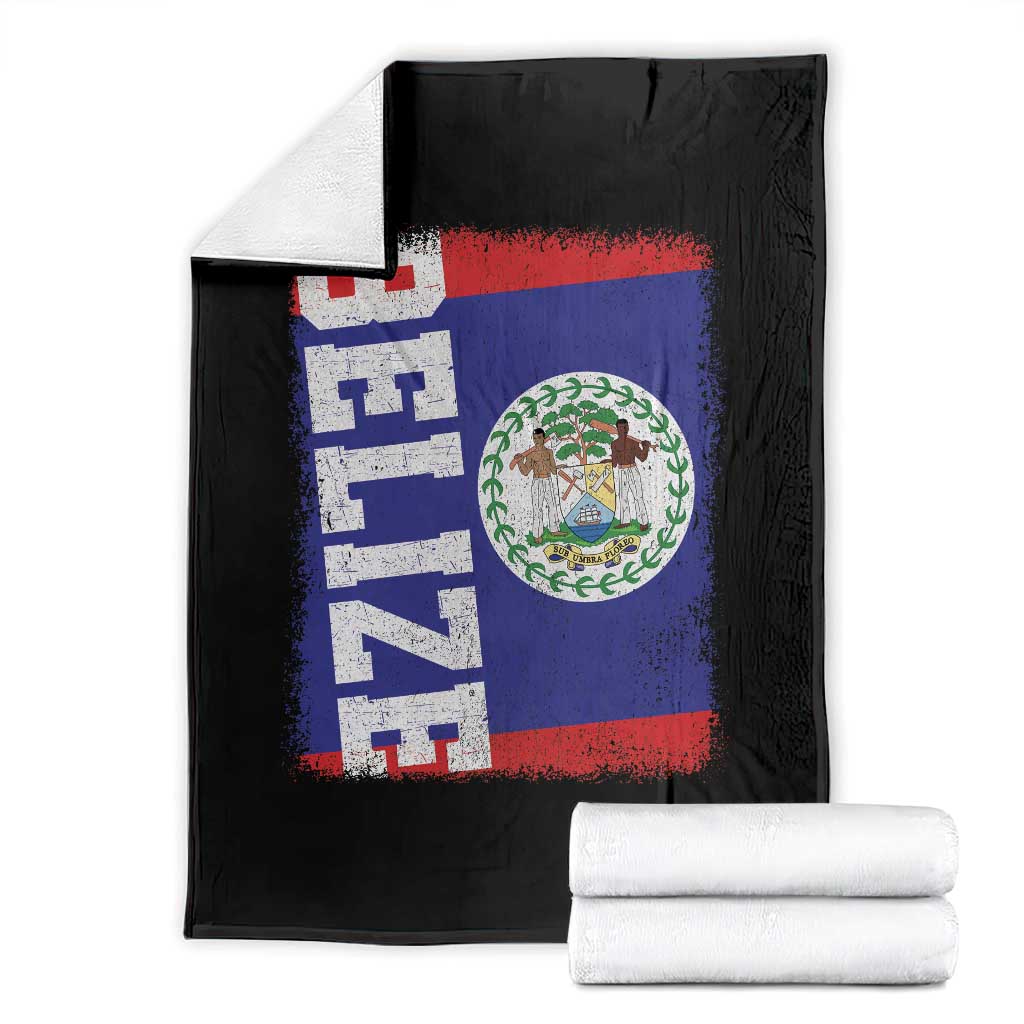 Vintage Belize Throw Blanket Distressed Flag Central American Pride Heritage Gift TS10 Black Print Your Wear