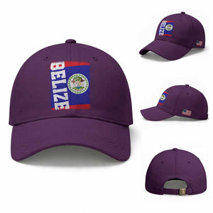 Vintage Belize Baseball Cap Distressed Flag Central American Pride Heritage Gift TS10 Baseball Cap Universal Fit Purple Print Your Wear