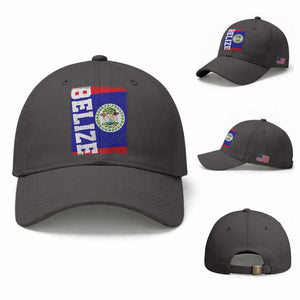 Vintage Belize Baseball Cap Distressed Flag Central American Pride Heritage Gift TS10 Baseball Cap Universal Fit Dark Gray Print Your Wear