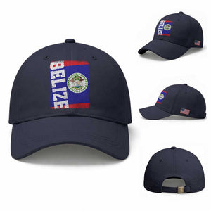 Vintage Belize Baseball Cap Distressed Flag Central American Pride Heritage Gift TS10 Baseball Cap Universal Fit Navy Print Your Wear