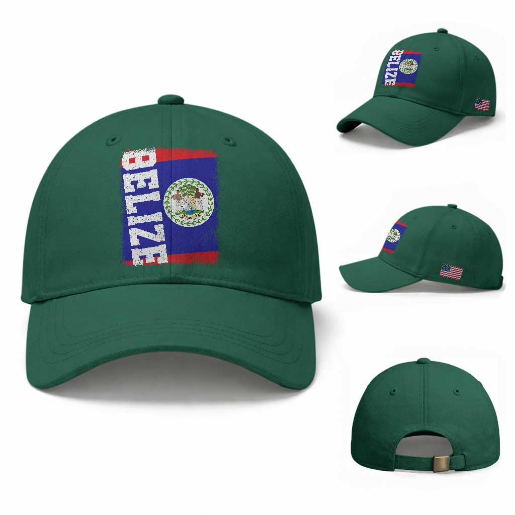Vintage Belize Baseball Cap Distressed Flag Central American Pride Heritage Gift TS10 Baseball Cap Universal Fit Irish Green Print Your Wear