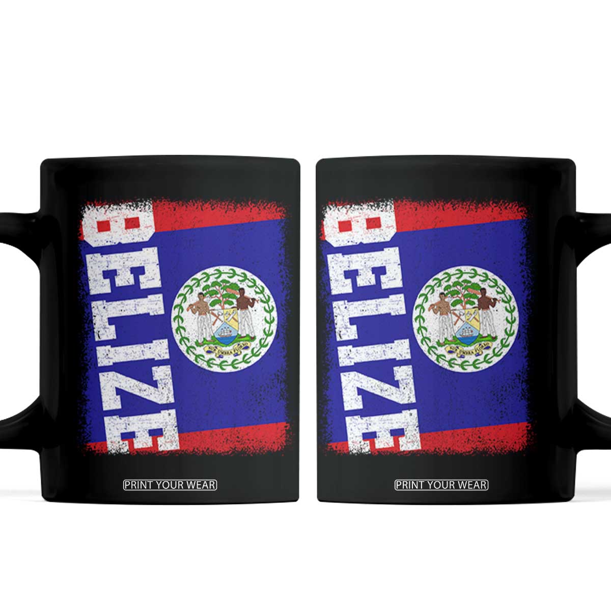 Vintage Belize Coffee Mug Distressed Flag Central American Pride Heritage Gift TS10 Black Print Your Wear