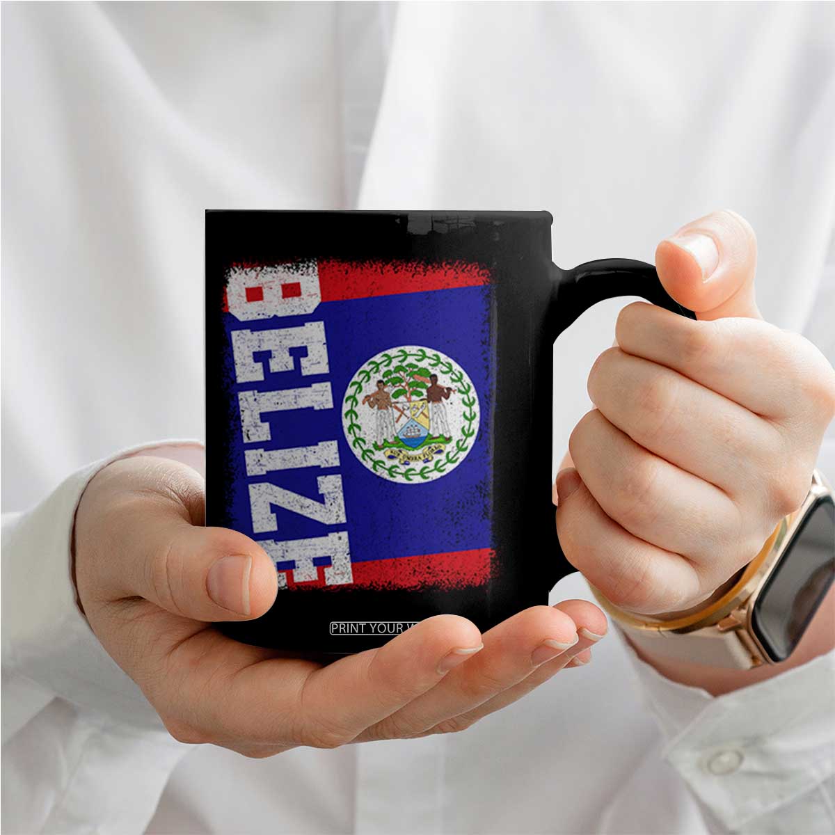 Vintage Belize Coffee Mug Distressed Flag Central American Pride Heritage Gift TS10 Print Your Wear