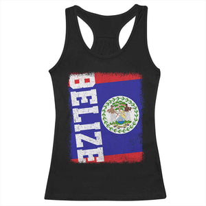 Vintage Belize Racerback Tank Top Distressed Flag Central American Pride Heritage Gift TS10 Black Print Your Wear