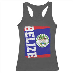 Vintage Belize Racerback Tank Top Distressed Flag Central American Pride Heritage Gift TS10 Dark Heather Print Your Wear