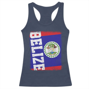 Vintage Belize Racerback Tank Top Distressed Flag Central American Pride Heritage Gift TS10 Navy Print Your Wear