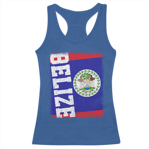 Vintage Belize Racerback Tank Top Distressed Flag Central American Pride Heritage Gift TS10 Royal Blue Print Your Wear