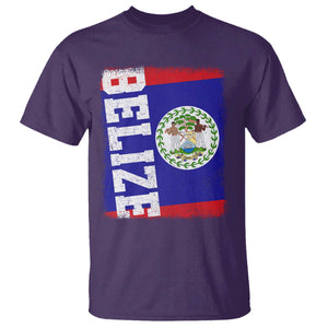 Vintage Belize T Shirt Distressed Flag Central American Pride Heritage Gift TS10 Purple Print Your Wear