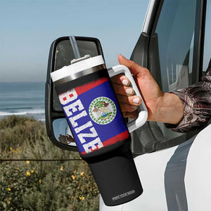Vintage Belize Tumbler With Handle Distressed Flag Central American Pride Heritage Gift TS10 Print Your Wear