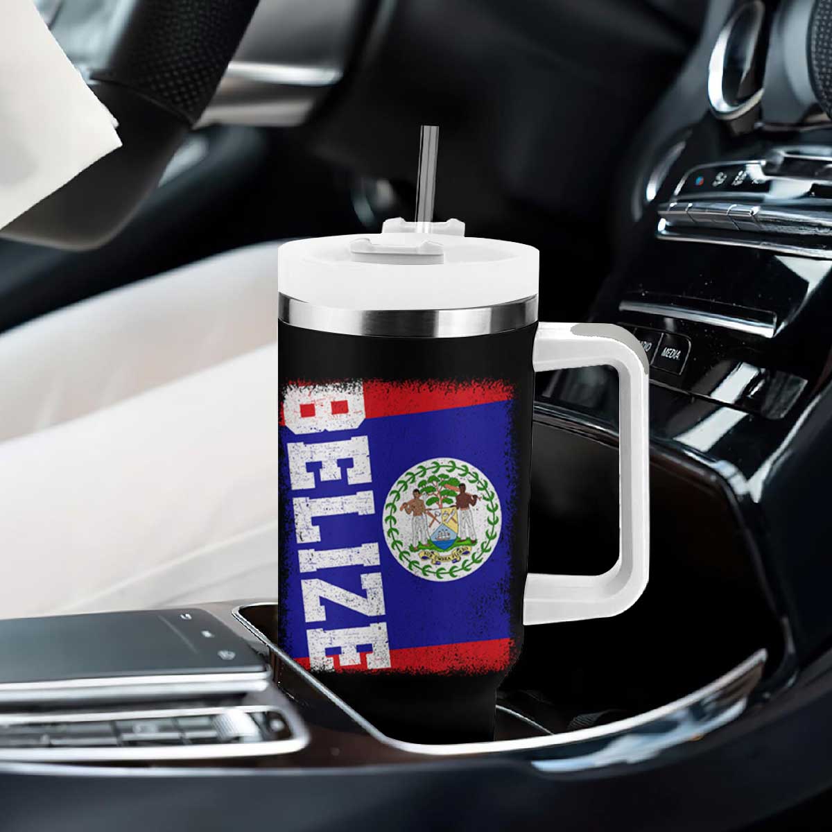 Vintage Belize Tumbler With Handle Distressed Flag Central American Pride Heritage Gift TS10 Print Your Wear