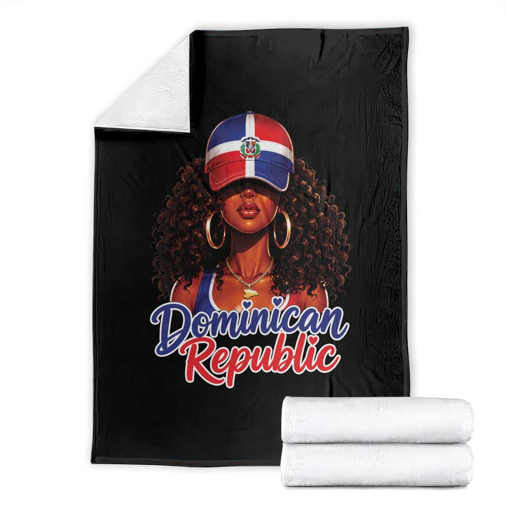 Dominican Republic Princess Throw Blanket Melanin Afro Girl Heritage Gift for Black Girls TS10 Black Print Your Wear