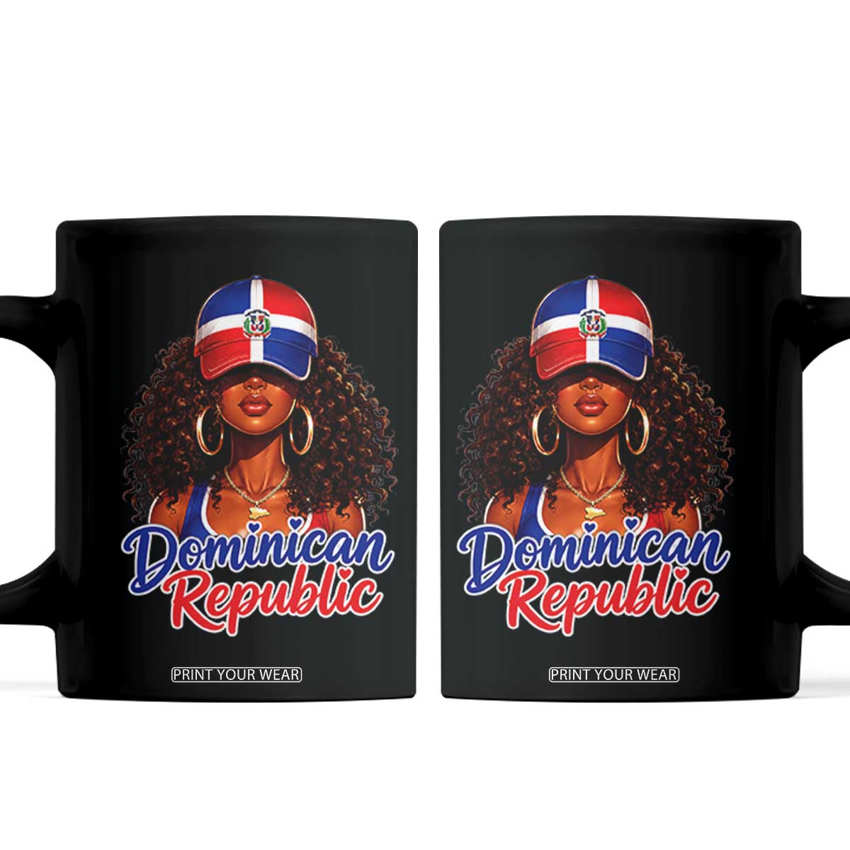 Dominican Republic Princess Coffee Mug Melanin Afro Girl Heritage Gift for Black Girls TS10 Black Print Your Wear