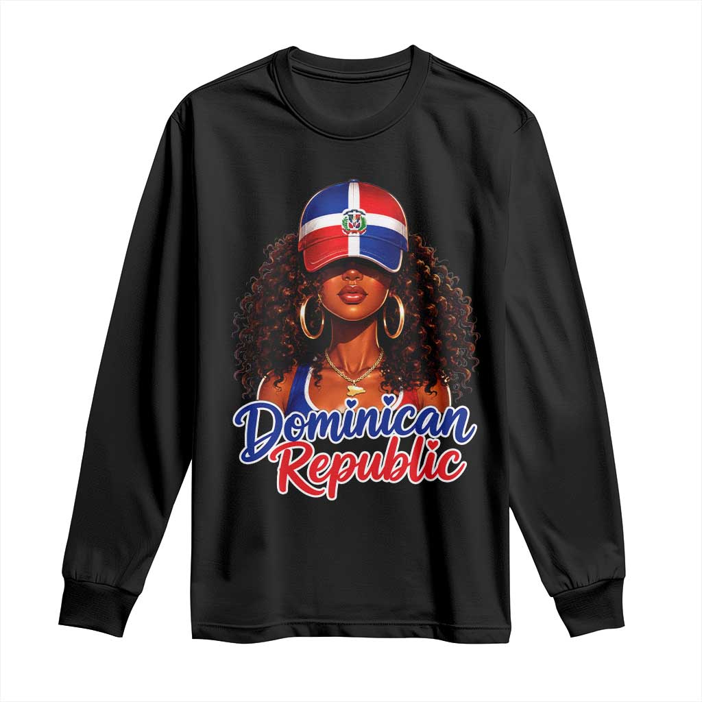 Dominican Republic Princess Long Sleeve Shirt Melanin Afro Girl Heritage Gift for Black Girls TS10 Black Print Your Wear