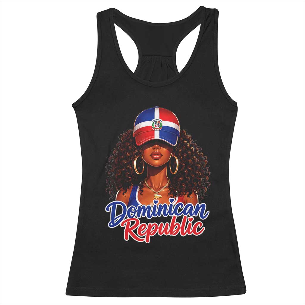 Dominican Republic Princess Racerback Tank Top Melanin Afro Girl Heritage Gift for Black Girls TS10 Black Print Your Wear