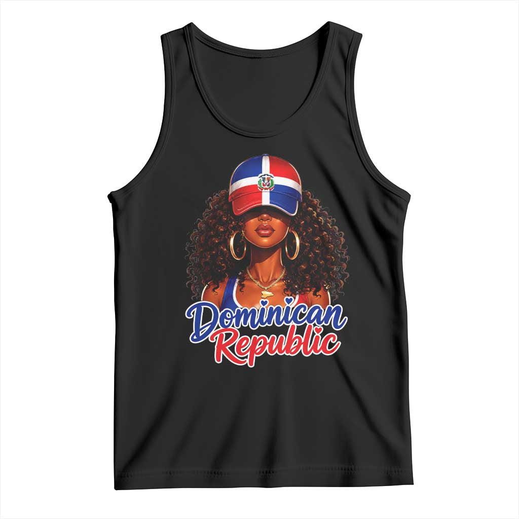 Dominican Republic Princess Tank Top Melanin Afro Girl Heritage Gift for Black Girls TS10 Black Print Your Wear