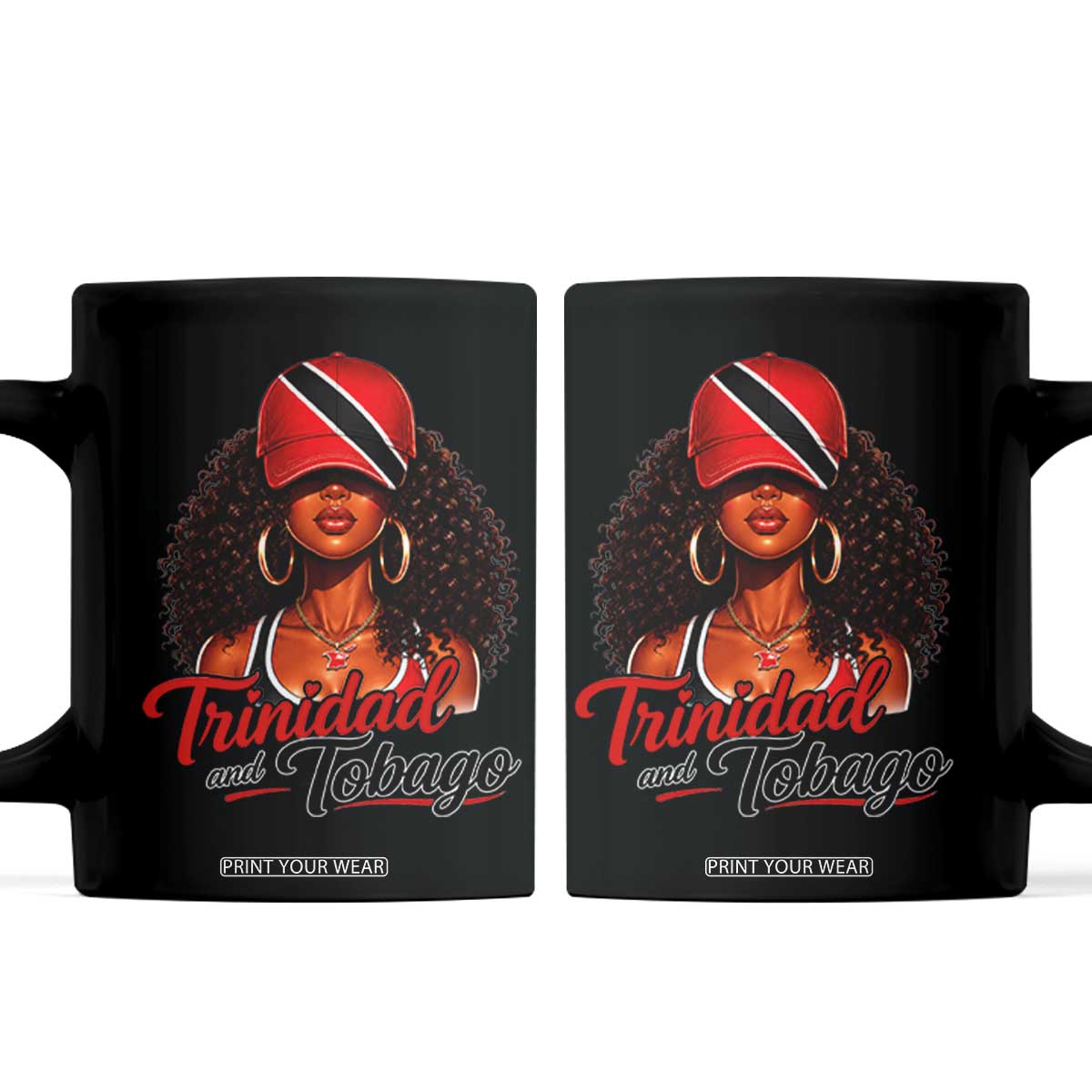 Trinidad and Tobago Afro Girl Coffee Mug Trini Black Queen Caribbean Pride Heritage Gift TS10 Black Print Your Wear