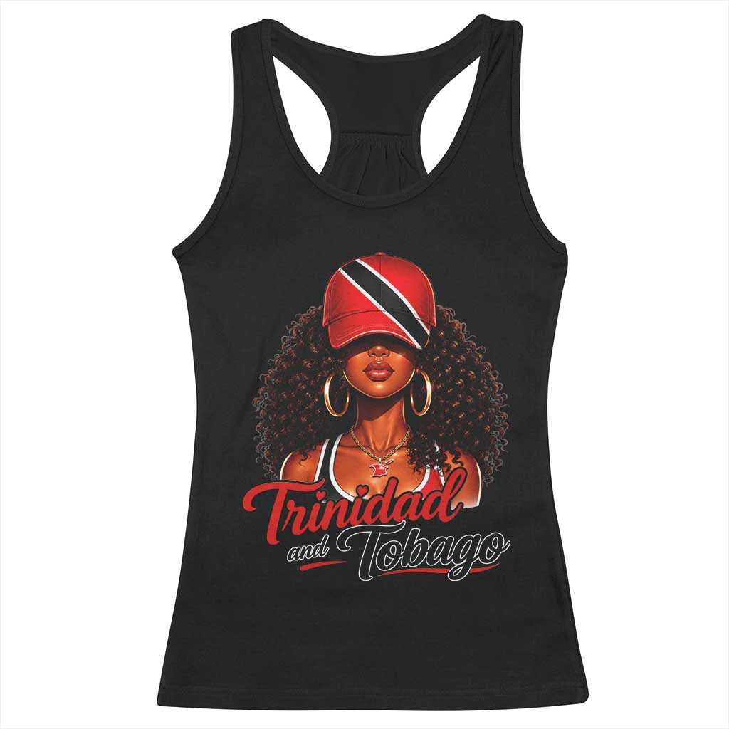 Trinidad and Tobago Afro Girl Racerback Tank Top Trini Black Queen Caribbean Pride Heritage Gift TS10 Black Print Your Wear