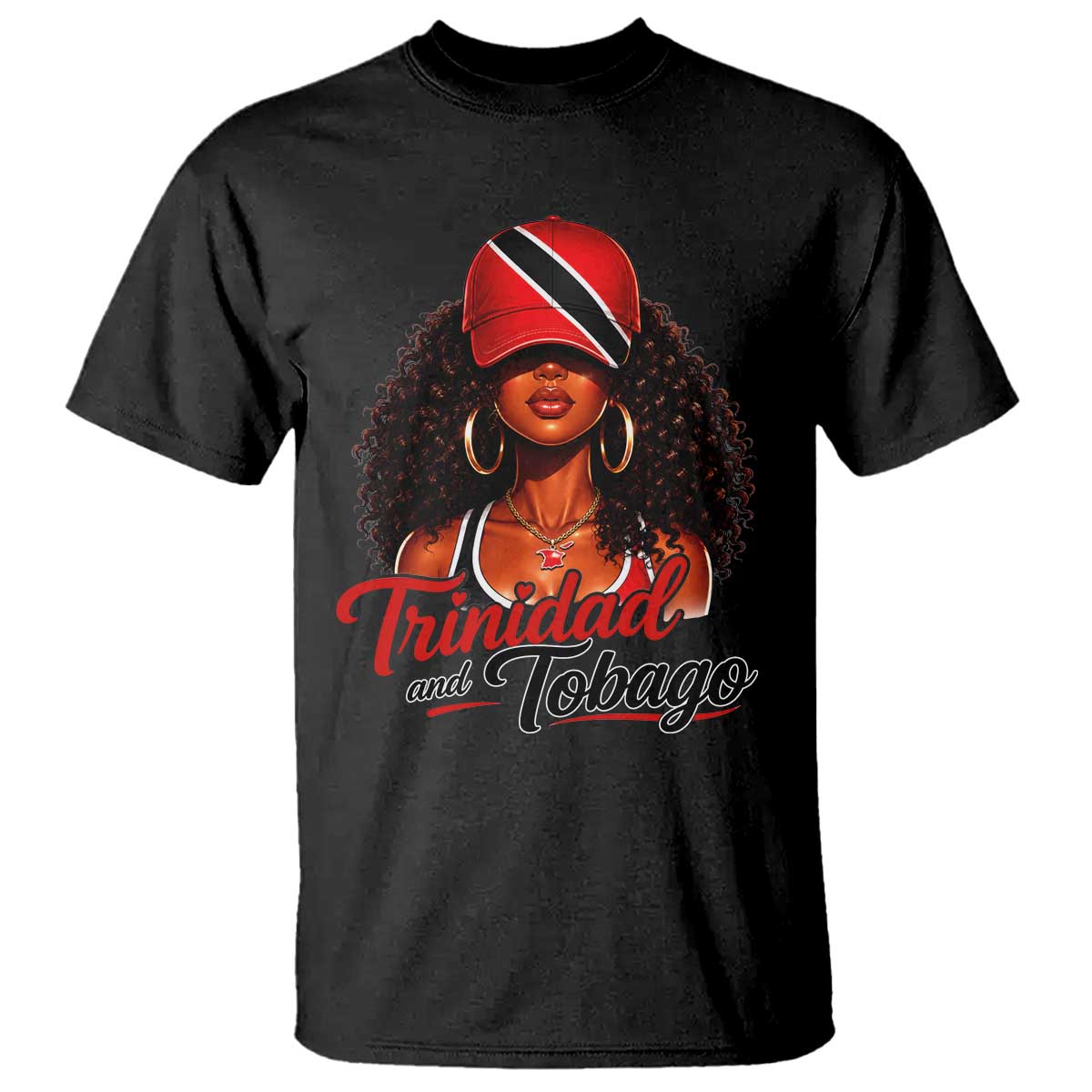 Trinidad and Tobago Afro Girl T Shirt Trini Black Queen Caribbean Pride Heritage Gift TS10 Black Print Your Wear